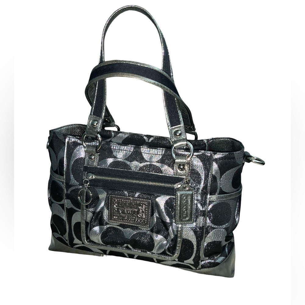 🪷 Coach Retired Poppy Tote black/silver